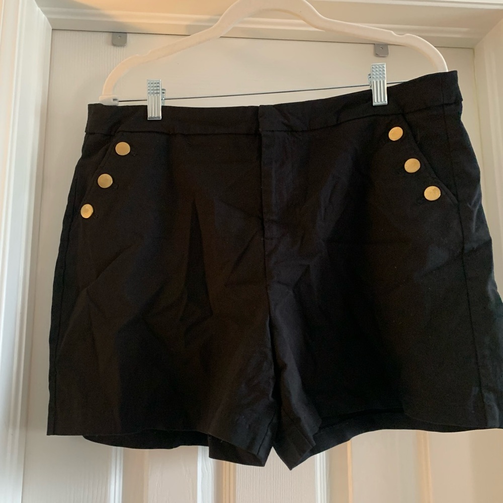 Maurice’s Women's Black Shorts with Gold Button Accents